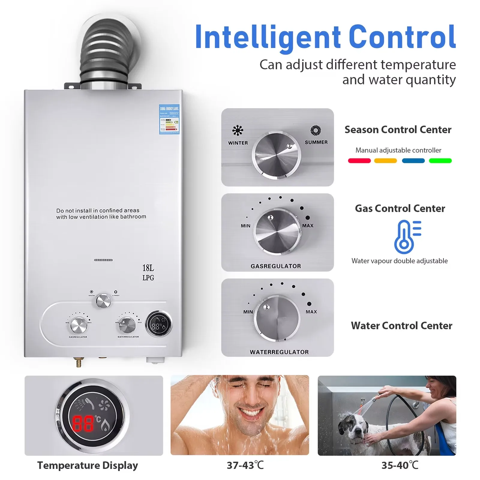 18 L/min Propane LPG Instant Water Heater Water Heater Boiler