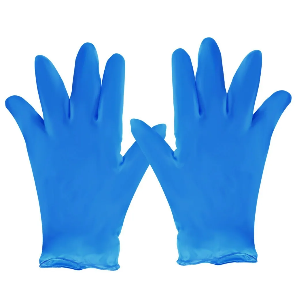 Blue Disposable Latex Gloves Dishwashing Kitchen Work Rubber Garden Gloves 100pc