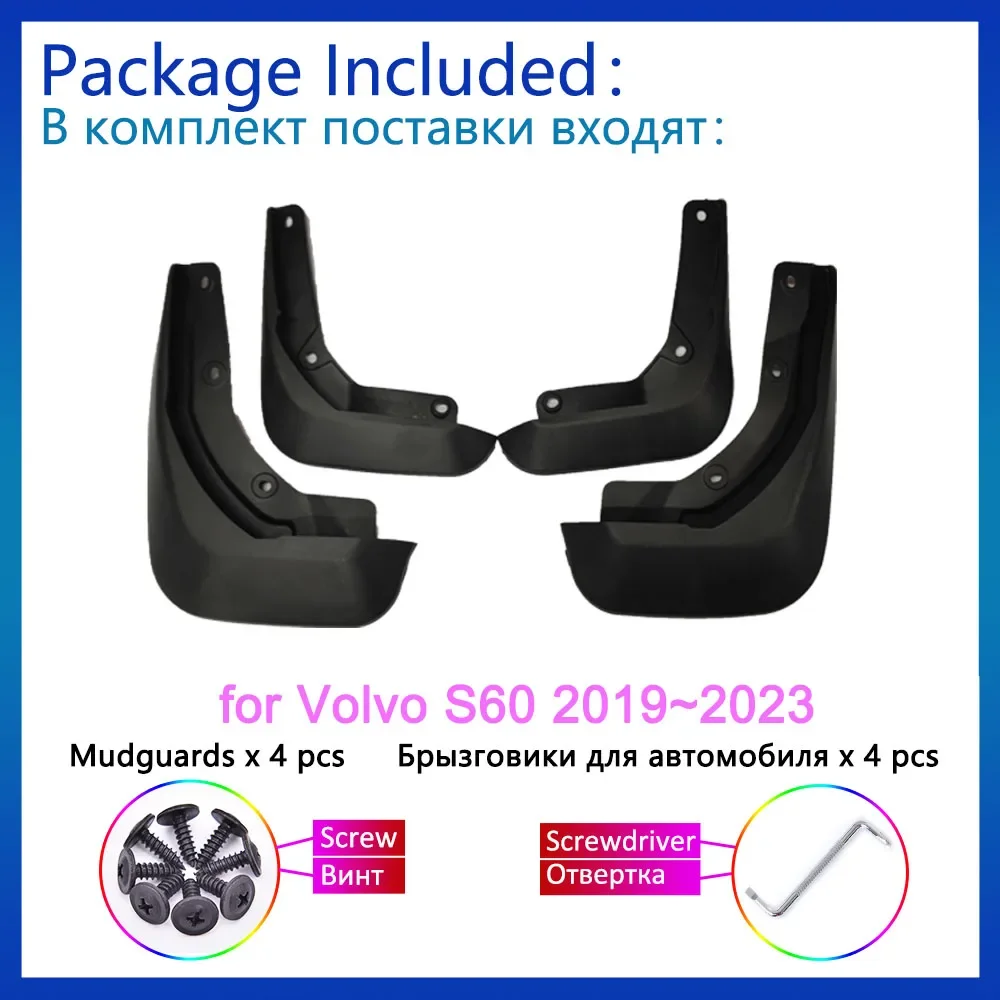 

For Volvo S60 2019 2020 2021 2022 2023 Mud Flaps Mudguards Anti-splash Fender Grade Front Rear Wheels Car Styling Accessories