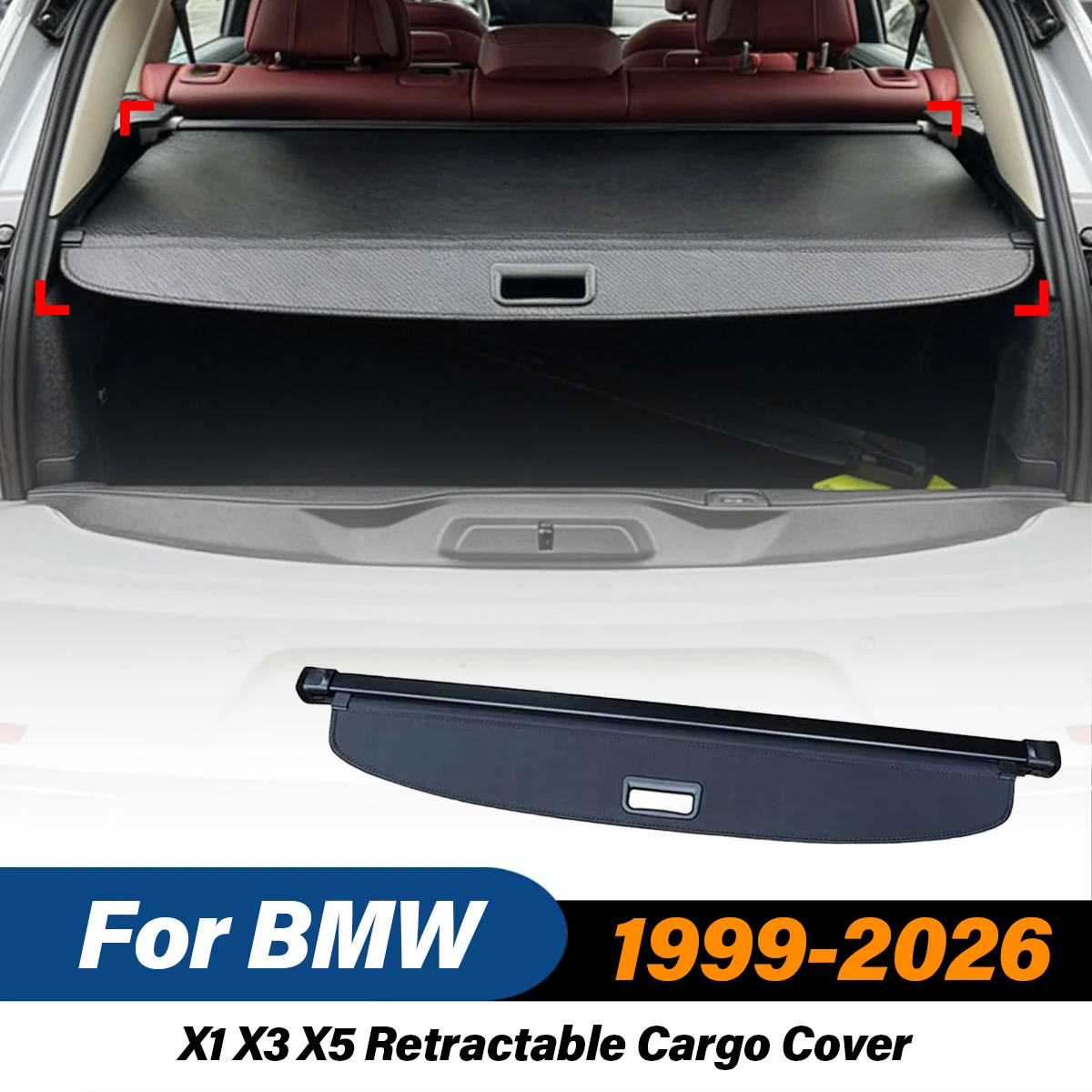 BMW X1 X3 X5 1999-2026년식 차량용 접이식 트렁크 카고 커버, 러기지 프라이버시 보안 쉴드, 택배 선반, 자동차 내부 키트