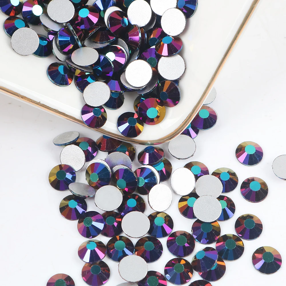 

SS6-SS30 Fuschia Blue New Color Crystal Non HotFix Flat Back Rhinestones Decorations DIY Glitter Stones 3D Nail Art Accessories
