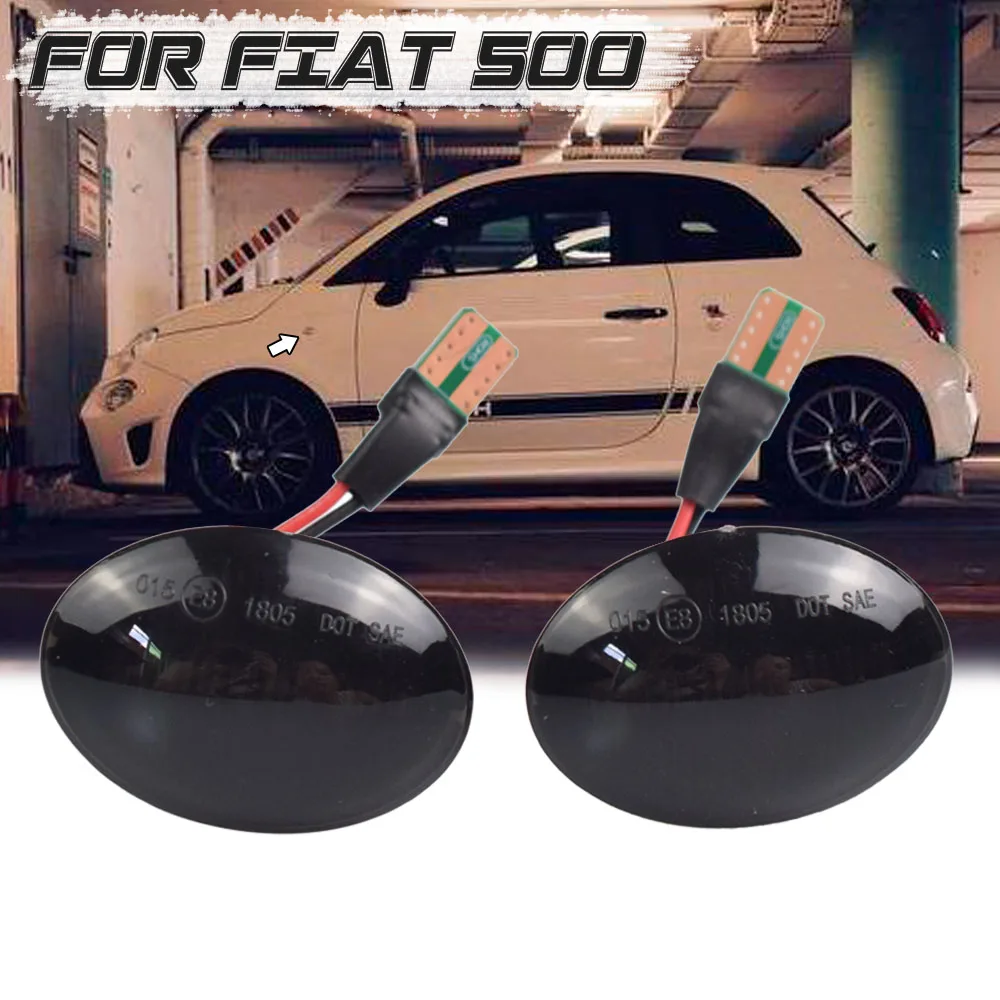 2x Dynamic LED Side Marker Turn Signal Lights For Maserati GranCabrio  Granturismo For Lancia Lybra For Fiat 500 For Ford KA Alfa