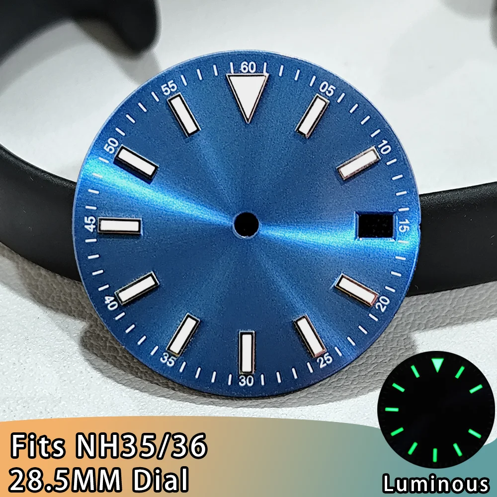 High-Quality 28.5mm Green Luminous Watch Dial