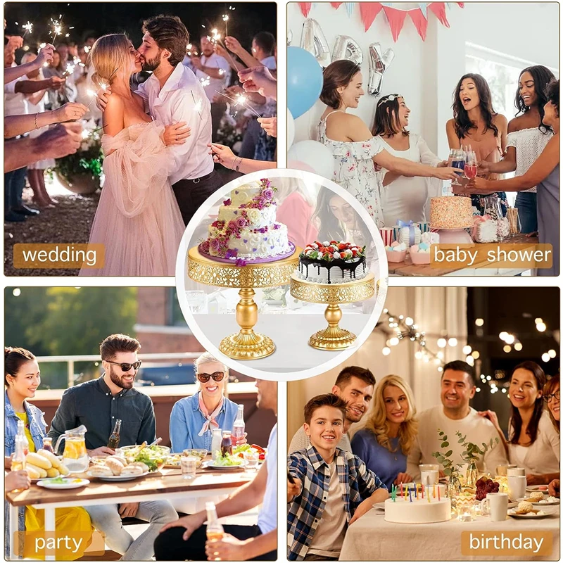 Round Metal Pedestal Holder Cake Stand Dessert Cupcake Pastry Candy Display Plate Gold Tower for Wedding Birthday Party cake stand dessert stand