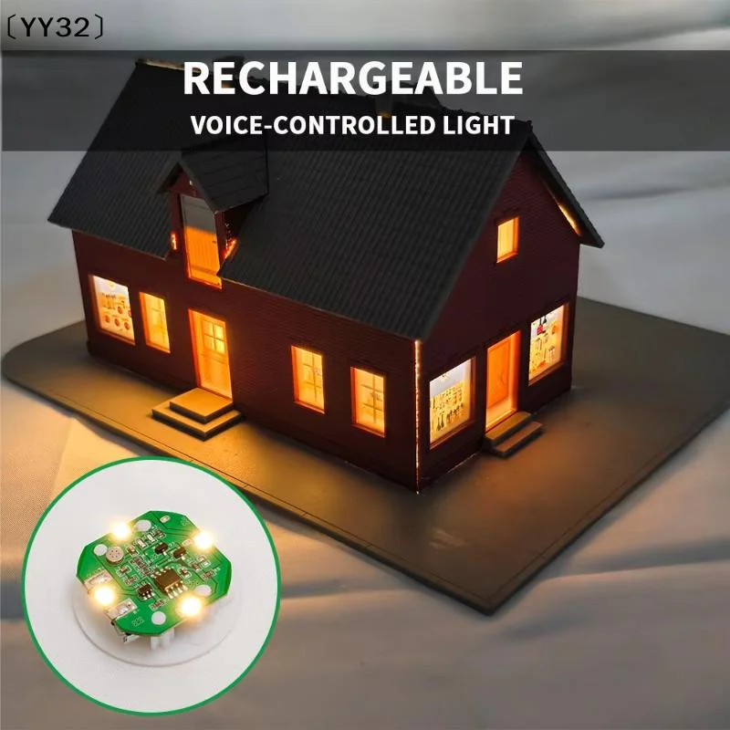 1Pcs 태핑/사운드 제어 조명 장난감 38mm 충전식 LED 라이트 나이트 램프 DIY 인형 집 액세서리 벽 침대 옆 램프