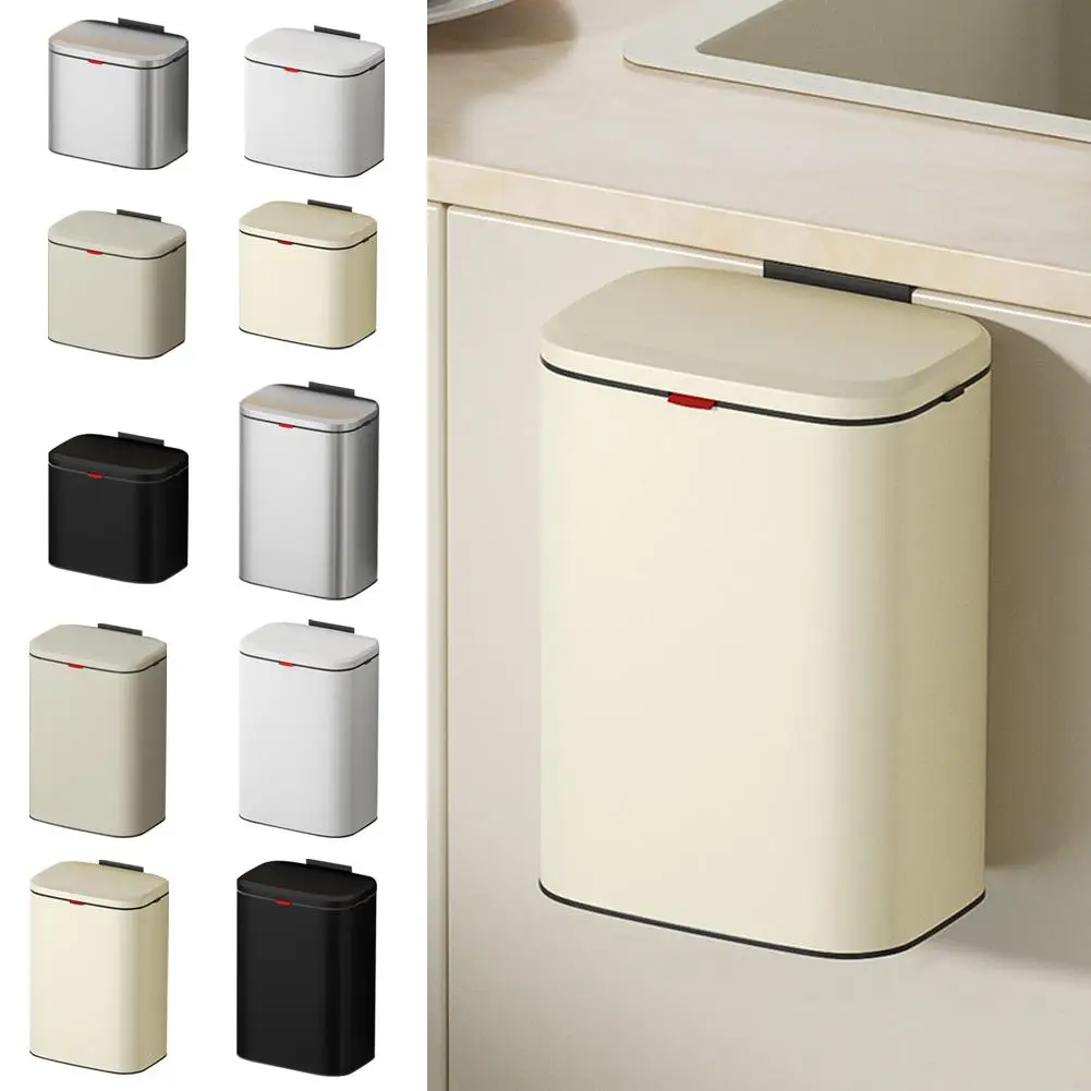 

Hanging Kitchen Compost Bin For Toilet Narrow Trash Can Wall Mounted Trash Bin With Lid Recycling Garbage Basket N0Z6