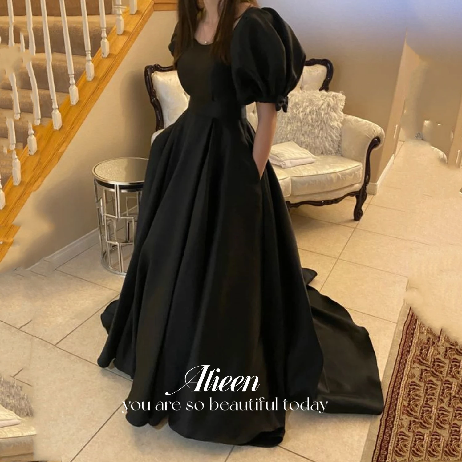 

Aileen Graduation Dress Party Evening Elegant Luxury Celebrity Retro Formal Dresses for Prom Puff Sleeves Gala Dresses 2024 Long