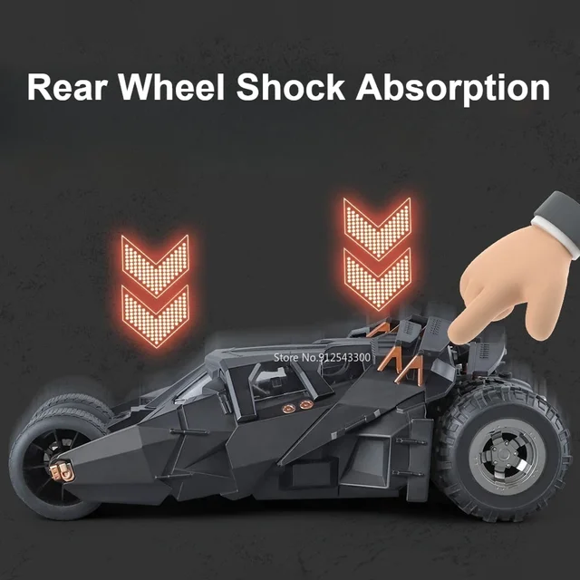 Large Scale 1:18 Batmobile Car Model Toy The Dark Knight Trilogy Sound Light Sliding Spray Alloy Vehicle Models Ornaments Gifts 6