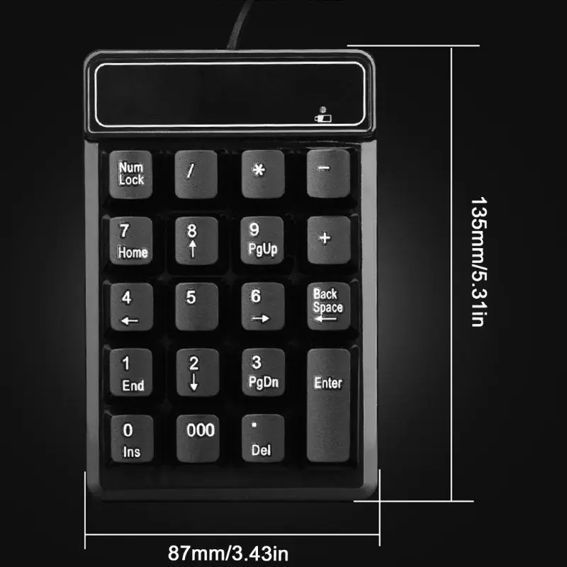 Tastierino Numerico A 19 Tasti Cavo Usb Tastiera Numerica Per Contabilità Finanziaria Per Per Pc Desktop Portatile Windows
