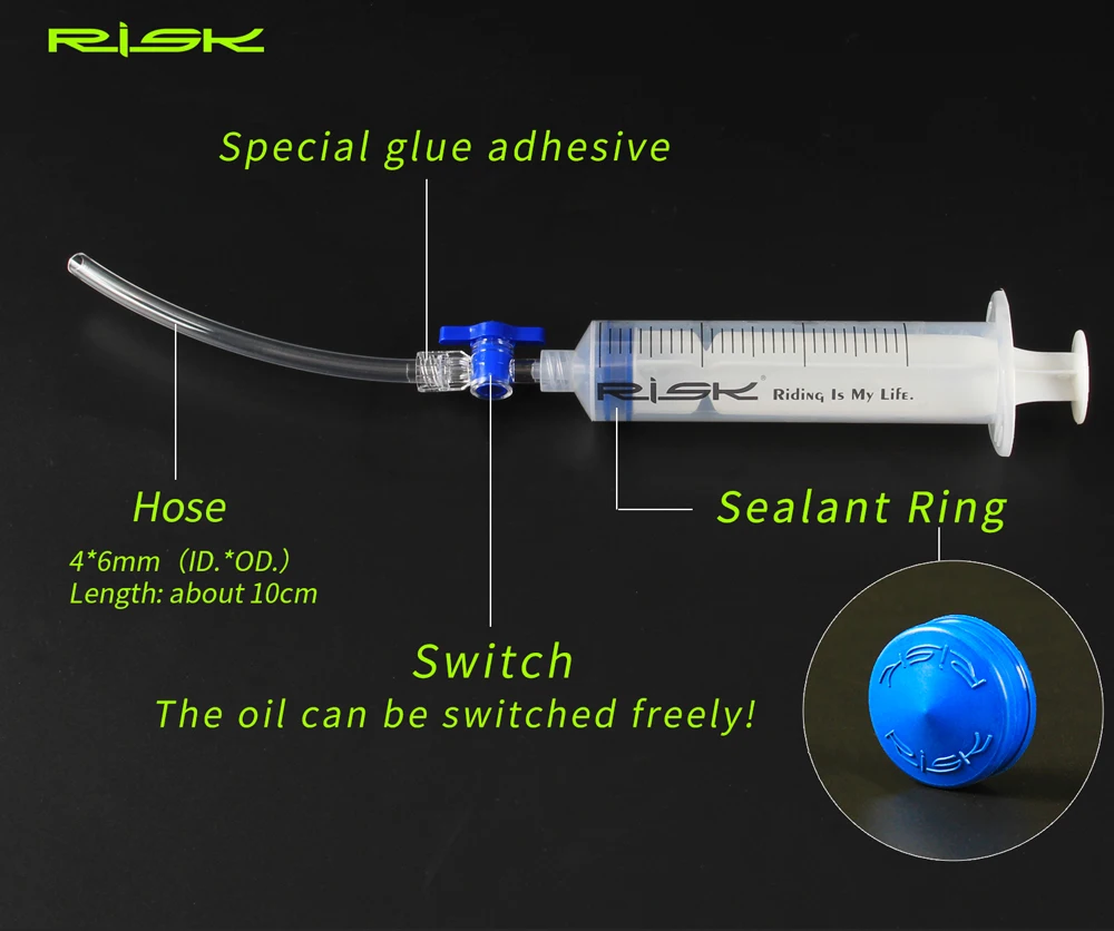 RISK Bicycle Brake Bleed Tool Syringe With on/off MTB Bike Hydraulic Disc Brake Oil Bleed Syringe Tool for SHIMANO Brake System