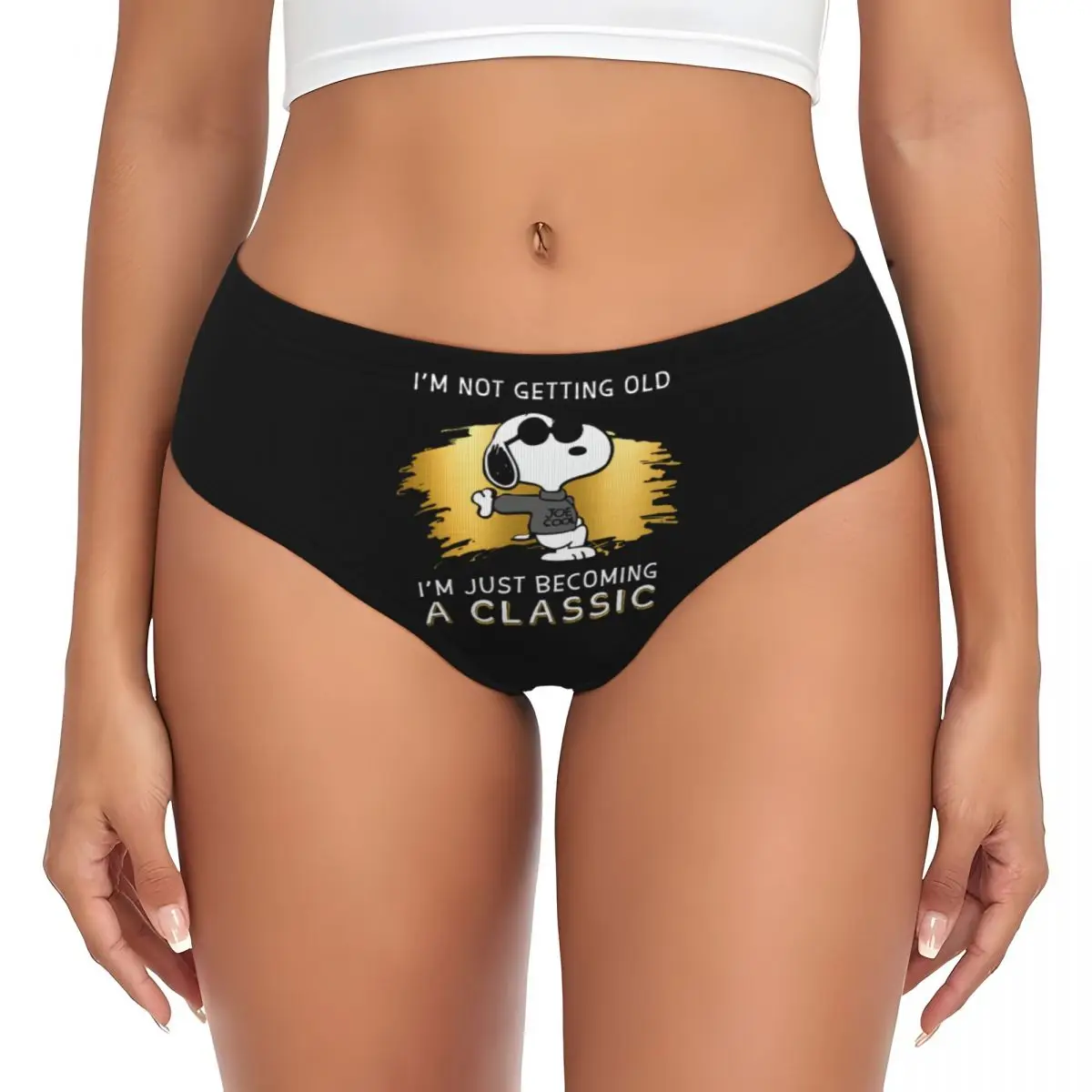 thumbnail image 1 of Braguitas personalizadas para mujer con diseño de paisaje de Van Gogh, Snoopy y Charlie Brown, ropa interior elástica para mujer, calzoncillos de Peanuts, 1 of 5