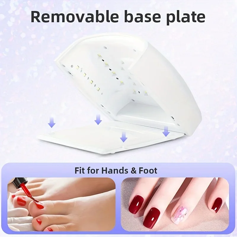 Rechargeable UV LED Nail Lamp 66W Lamp for Manicure with LCD Screen 4 Timer Sett