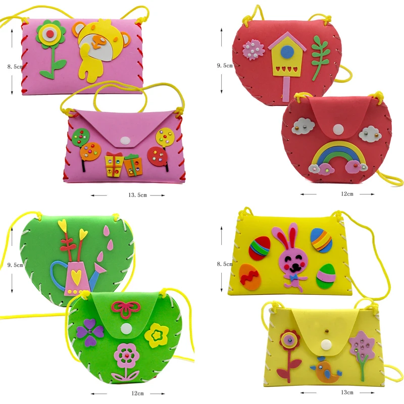 2/4/8Pcs Kids DIY Felt Sewing Kits Preschool Educational Handbag Children Craft Toys Felt with Safety for Boys Girls Beginners