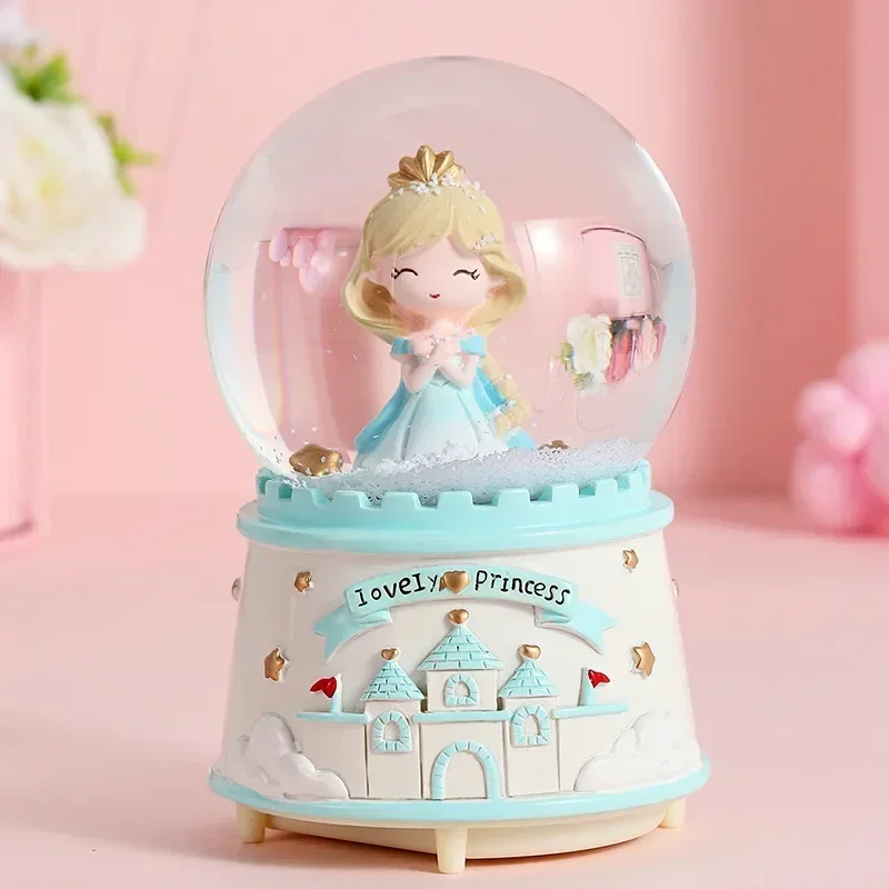 Dream Girl Unicorn Crystal Ball Music Box Crystal Snow Globe Music Box Light Wedding Lover Valentine's Day Girlfriend Gifts music box