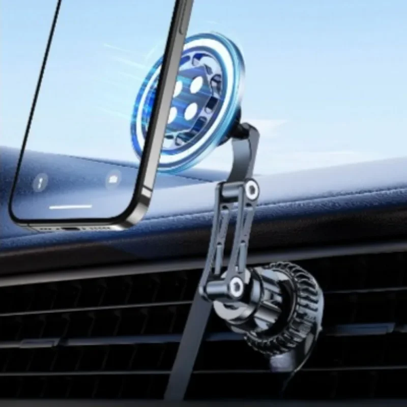 Magsafe Magnetic Mobile Phone Strong Magnetic Car Mount Retractable Snapon Car Air Vent GPS Navigation Bracket Swivel Adjustable
