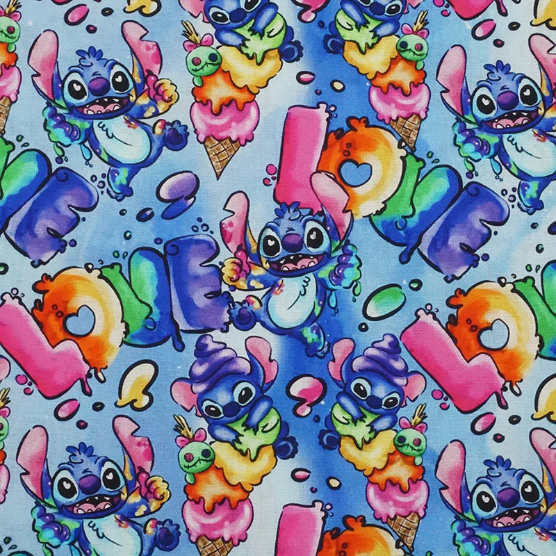 Verkauf Disney Lilo & Stich Baumwolle Stoff Für Nähen Kleidung Patchwork Disney Stoffe DIY Kinder Decke Tuch Kleid Quilten Material