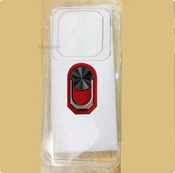 Enhanced Product Title:  
Durable Soft TPU Silicone Phone Case with Back Finger Ring and Stand for Enhanced Grip and Convenience (Transparent C Red)