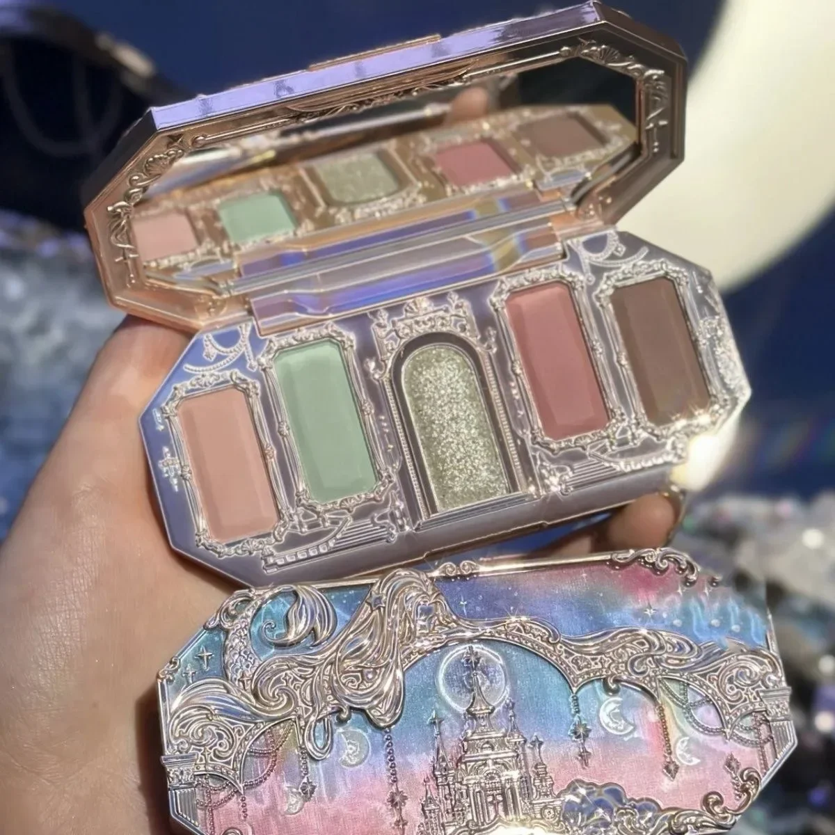 Eye shadow eye shadow plate Flower Knows Moonlight Mermaid Series 5Color eyeshadow delicate matte glow shimmer chameleon waterproof glitter eye palette