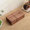 Cross Walnut Wood Tissue Boxes Household Paper Towel Case Living Room Coffee Table Removable Tissue Box Holder Home Decoration 5