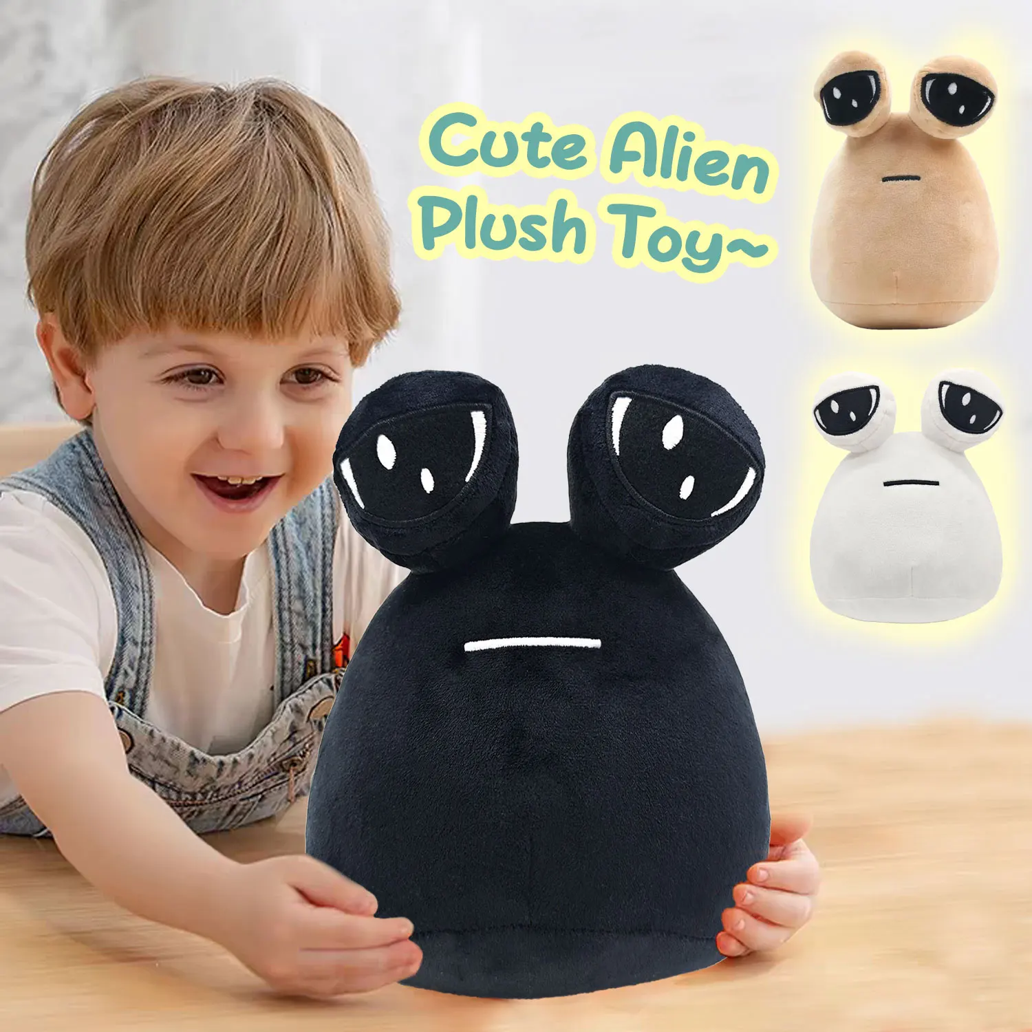 Alien Plush Toy 22cm My Pet Alien POU Quirky Plush Toy Pillow Big Eyed Alien Plush Doll Companion Healing Gift Event Party Props Holiday Gift