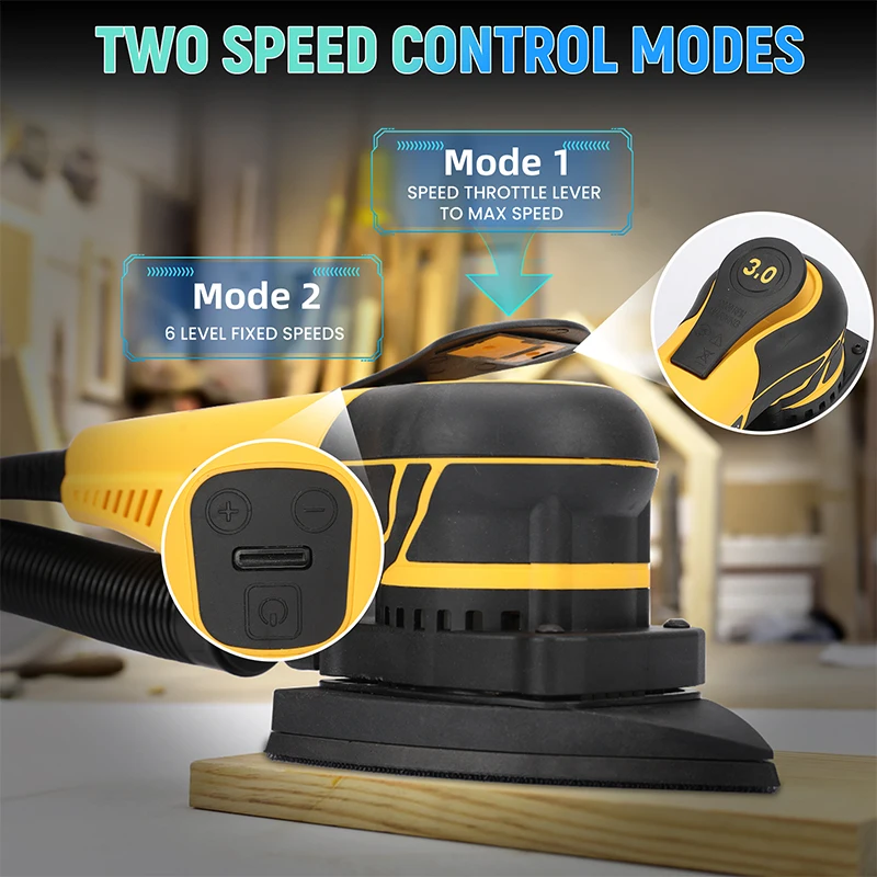 350W Electric Orbital Sander Multifunction Sanding Machine Tools for Automotive Dewalt Sander with Pluggable Wire Central Vacuum
