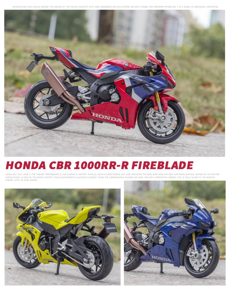 1:12 Honda Cbr 1000Rr-R Fire Blade Racing Motorcycle Model Diecast Alloy Metal Street Motorcycle Model