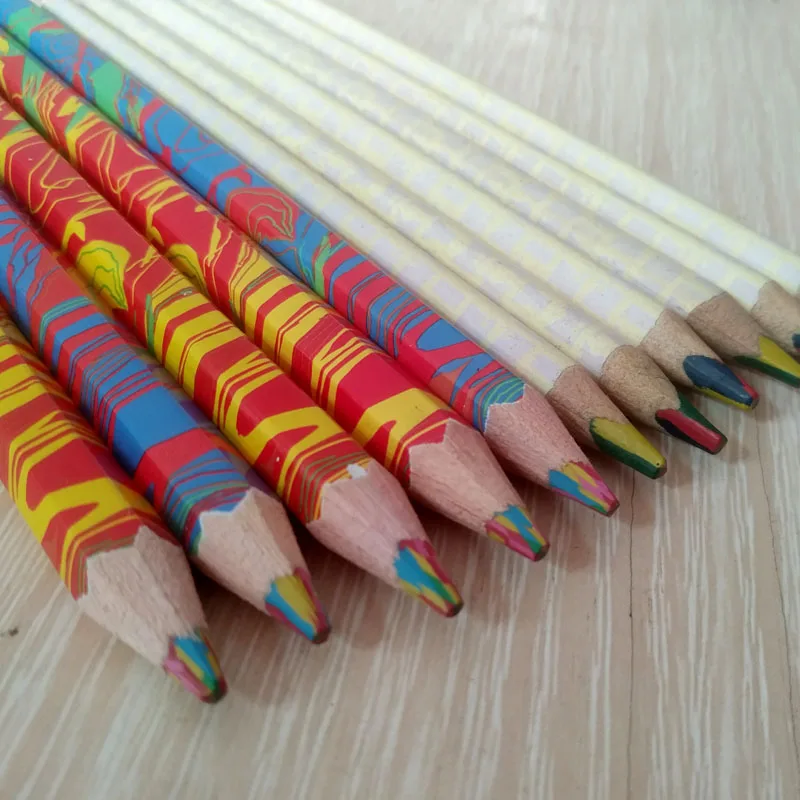 10pcs Colored Drawing Painting Color Pencils Rainbow Pencil Multicolor Student DIY Graffiti Pens School Office Children Supplies 10pcs children graffiti oil painting stick crayon painting colored sandpaper for painting a4