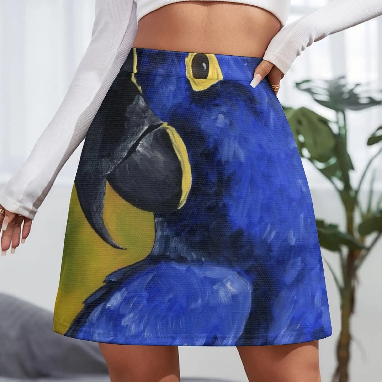 Hyacinth Macaw Parrot Mini Skirt Women's clothing korean luxury clothing skirts for women 2024