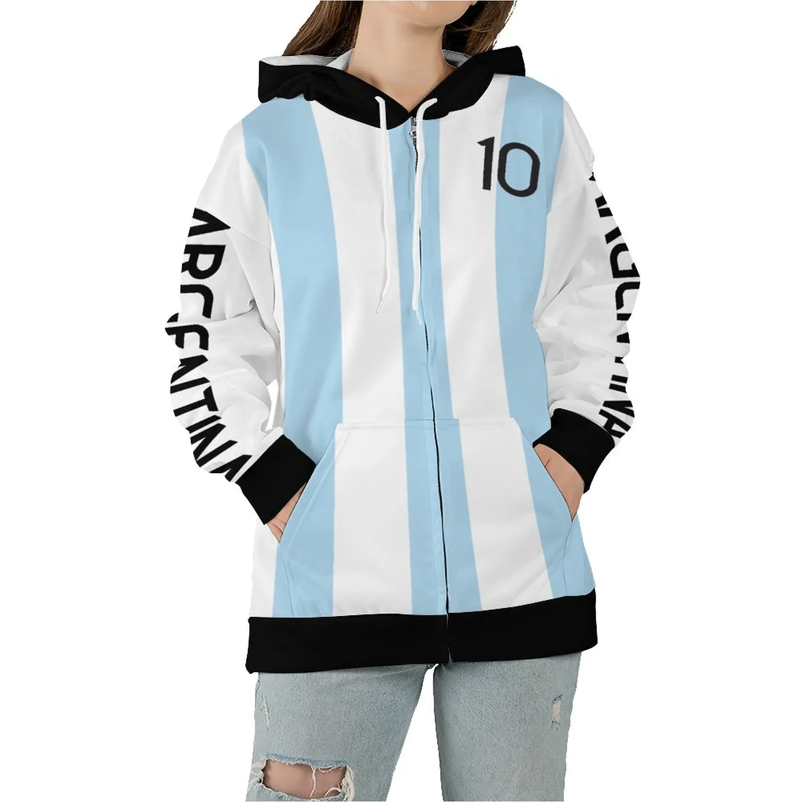 Jumeast Argentina Zip Up Felpe Con Cappuccio Arg Football Team Maglie 2022 Graphic Printed Zipper Hoodies Sweat Coat Sportwear Baggy Hoody