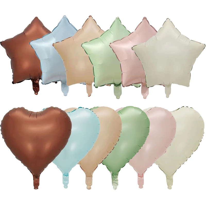Birthday Balloon Set Retro color Star Heart Balloon Helium Globos Birthday Party Wedding Decorations Supplies 5pcs