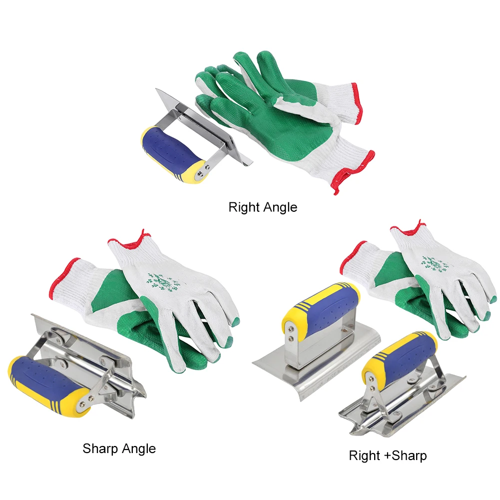 Plaster Stucco Cement Finishing Kit Stainless Steel Edging and Grout Concrete Tools Plastering Knife Scraper Wall Repair Tool 6