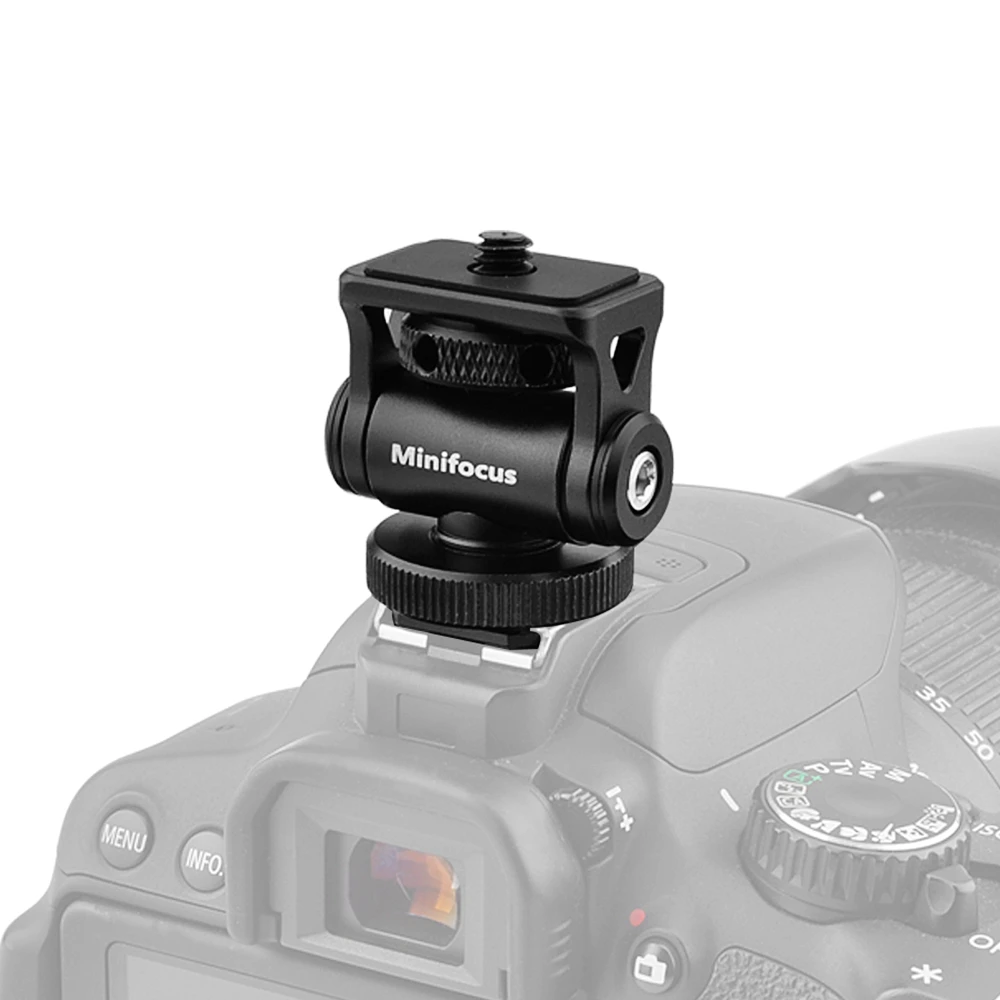 Minifocus Monitor Holder Cold Shoe Mount for Camera Field Monitors Microphone Hot Shoe 180 Degree Tilt Adjustable Mount Bracket camera bracket