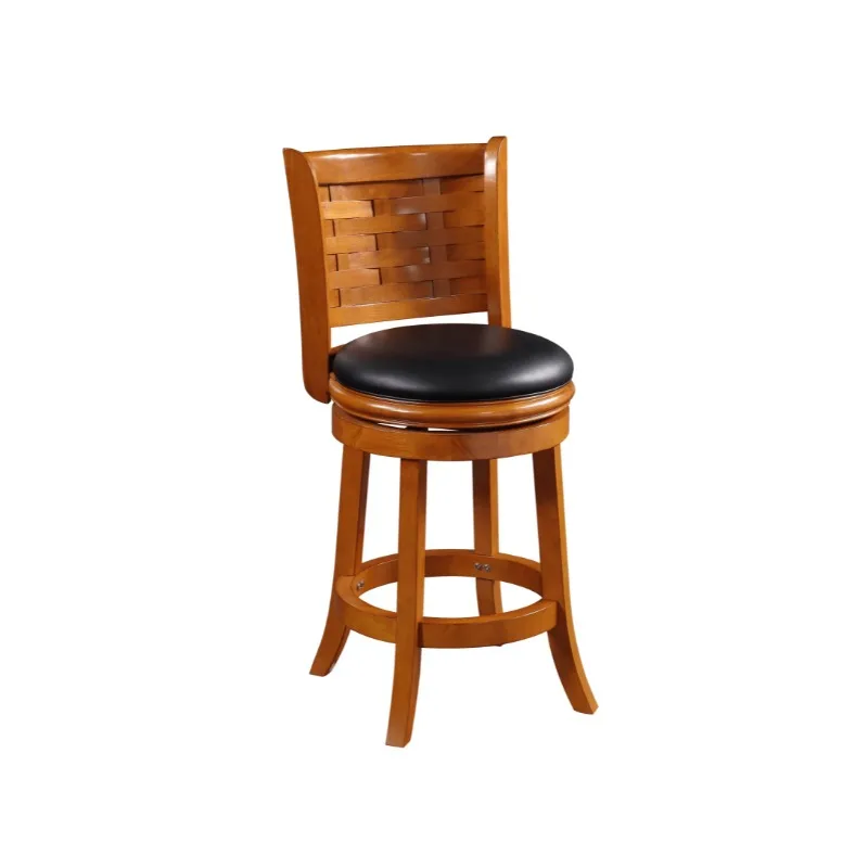 

Boraam Sumatra 24in. High Back Swivel Wood Kitchen Counter Stool - Distressed Brushed Oak Finish