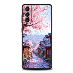 Japanese Temple & Cherry Blossoms Phone Case - Soft TPU - Samsung S23 FE (A1)