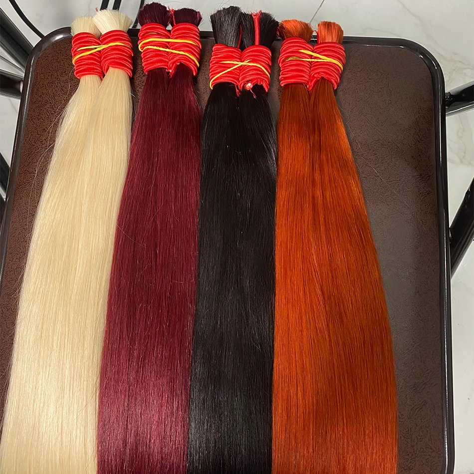 Virgin Slavic Hair Natural Human Hair Mixed Color Remy Human Hair Slavic Super Soft Hair Bulk hair Silky Straight Brazilian Hair human hair extensions