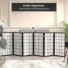 3 Ft. Short Window Pane Shoji Screen - Black - 6 Panels 3