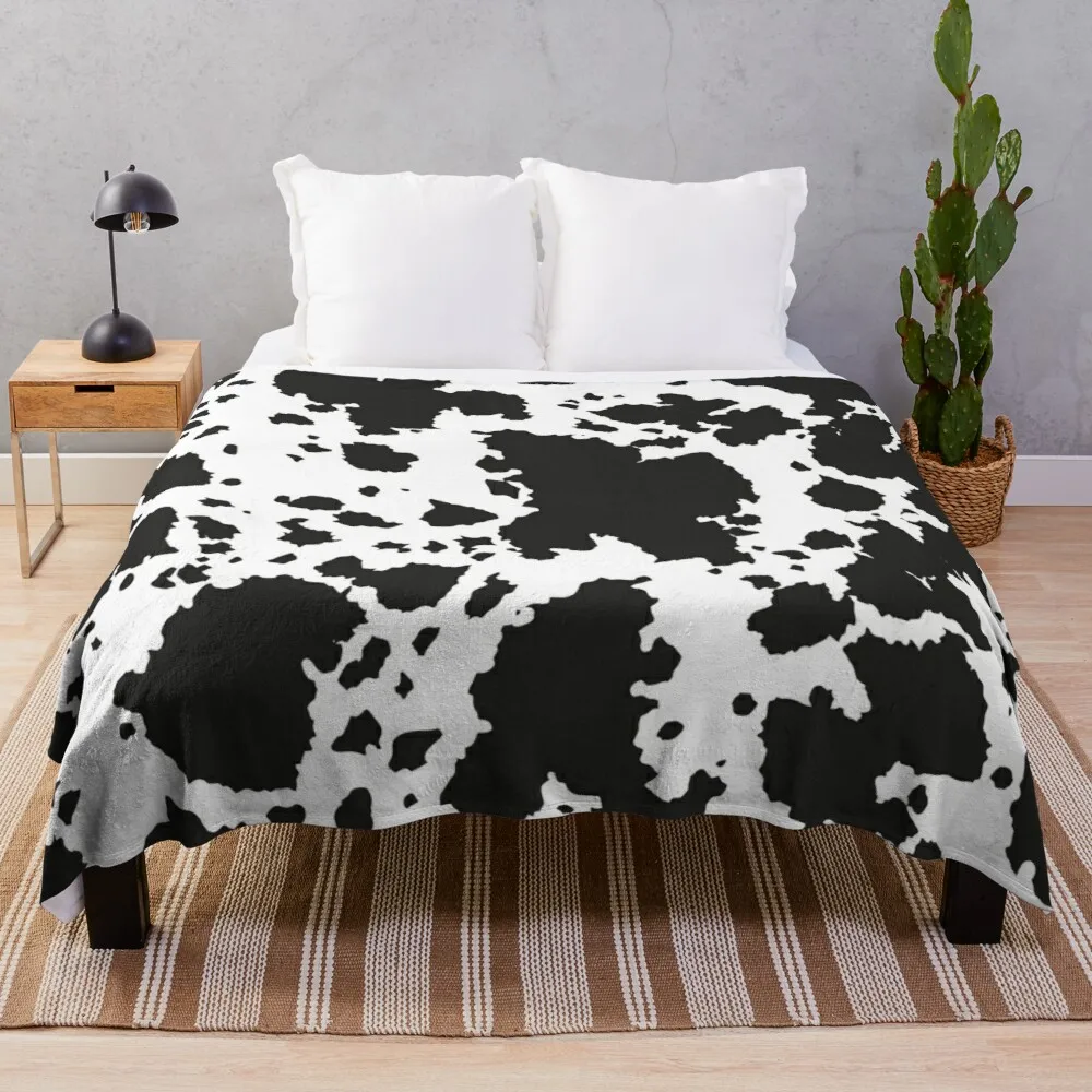 

Black and white cowhide animal skin pattern Throw Blanket Blankets Sofas Of Knitted Decoration Blankets For Bed Crochet Blanket