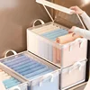 PVC Transparent Storage Basket for Clothes Underwear Storage Box Stainless Steel Frame Wardrobe Organizer Waterproof Cloth Box 5