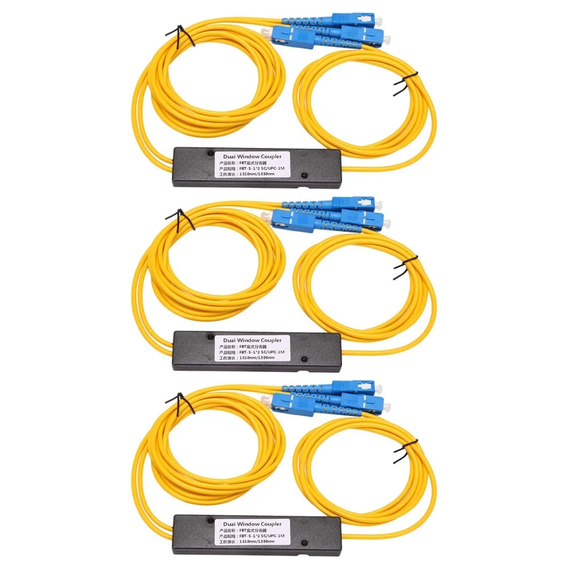 

3X Ftth SC UPC 1X2 Plc Singlemode Fiber Optical Splitter Fbt Optical Coupler