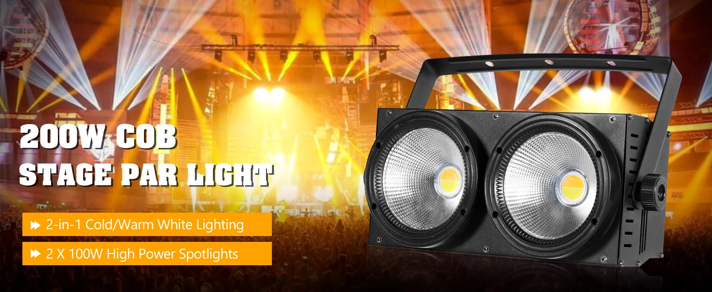 Description Picture 2 of item200W Double Color COB Par Light Fill Light Lighting Outdoor Stage Light Club Wedding Car Show Performance Face Light