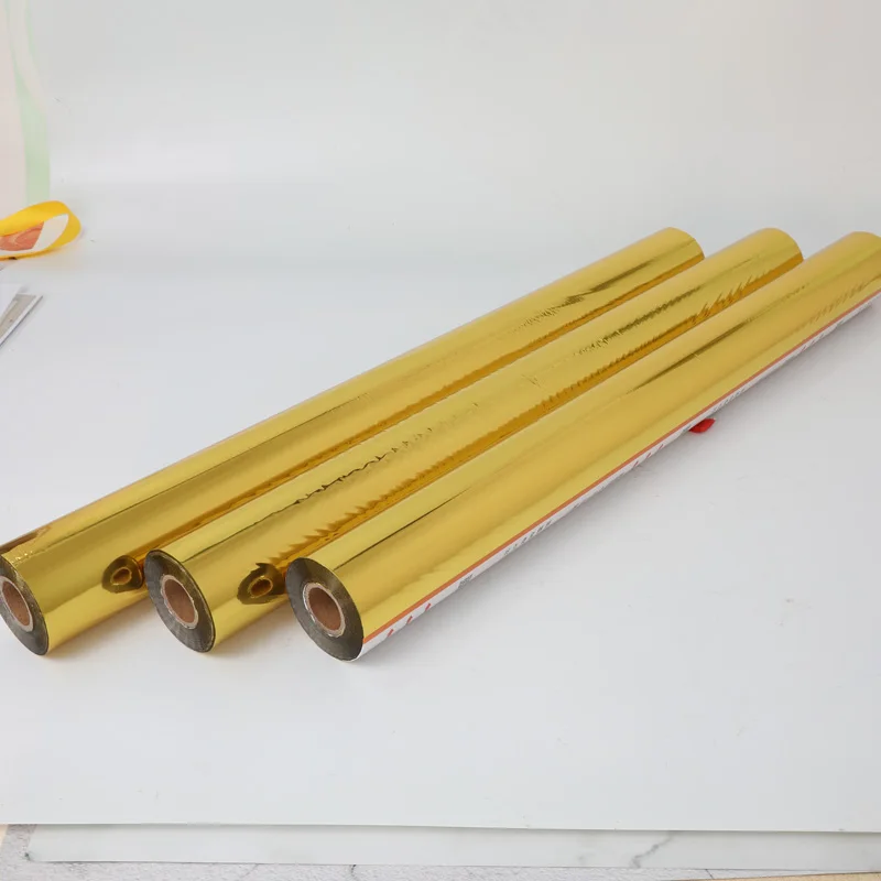 1 Roll 64cm width 120m length Gold Hot Foil Stamping Foil Paper Heat Transfer Anodized Gilded Paper images - 6