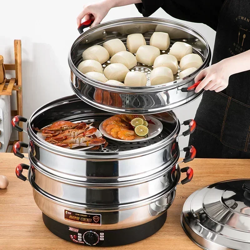 Commercial electric steamer stainless steel large capacity multi-layer electric steamer suitable for steaming things 3