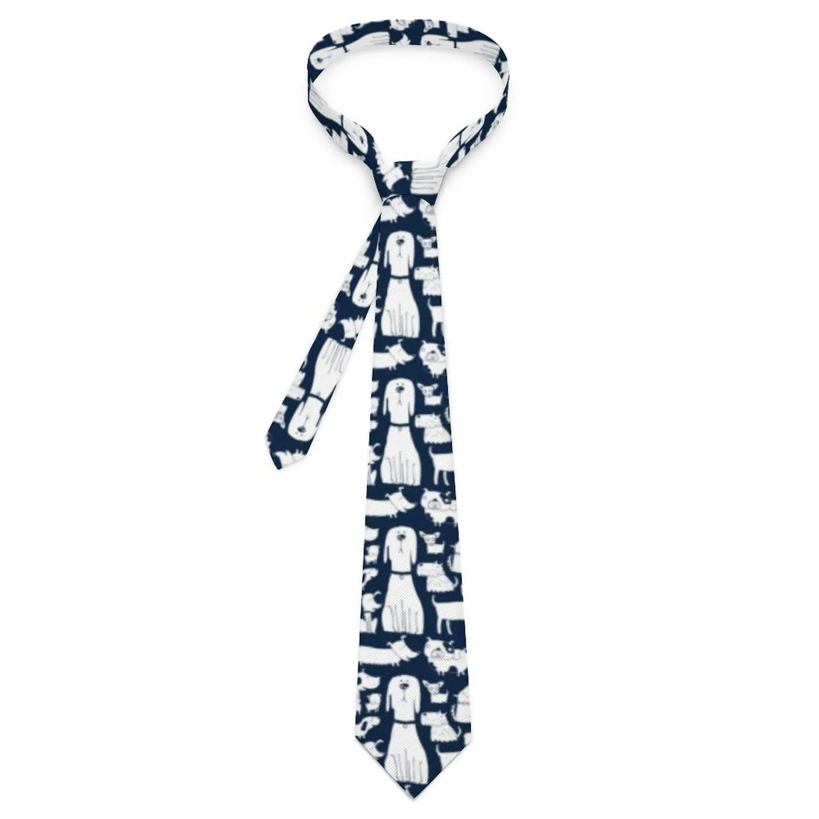 

Dalmatian Print Tie Cute Puppers Kawaii Funny Neck Ties For Men Women Wedding Party Collar Tie Design Necktie Accessories