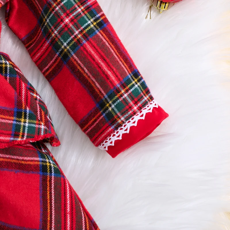 

Toddler Baby Girl Christmas Dress Ruffle Long Sleeve Plaid Dresses Little Princess Party Dress Fall Winter Dresses