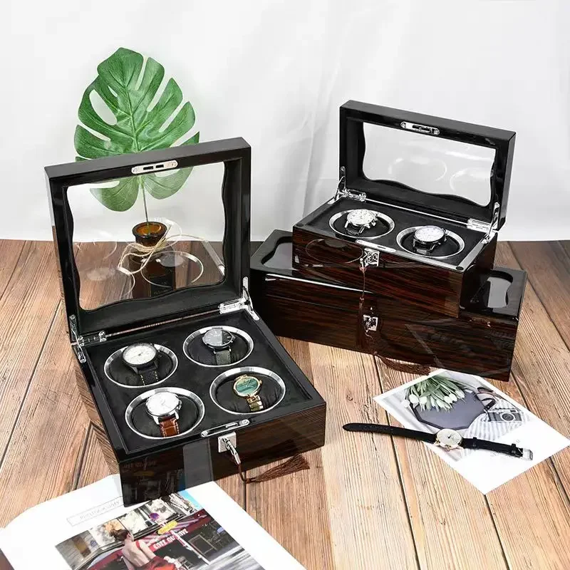 Luxury 3 5 6 8 10 Slots Wood Grain Collection Black Display Case Wooden Watch Box Bracelet Storage Organiser for Valentine Day