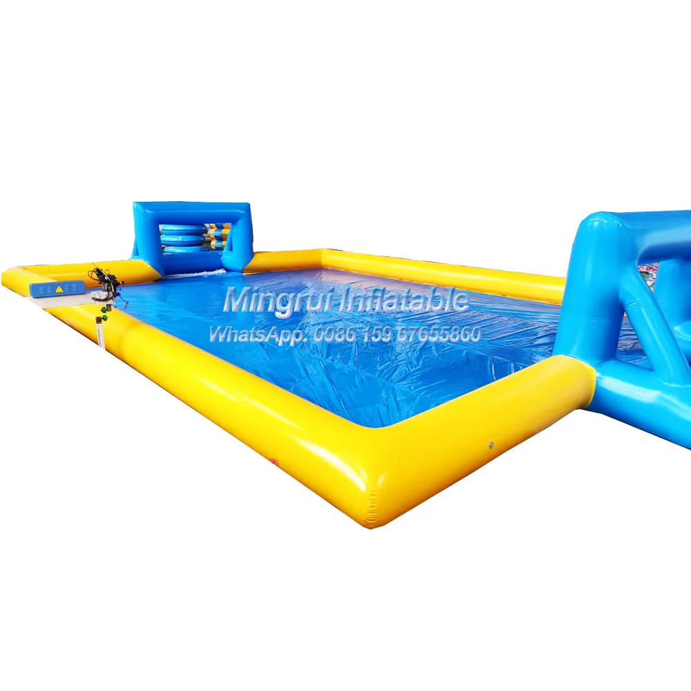 Giant Inflatable Pool Football and Soccer Ball, Court Field, Water Play Games, Outdoor Activities, 33x17ft