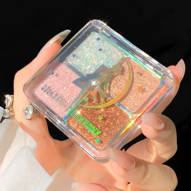 

Moon Makeup Eyeshadow Palette 4colors Glitter Eyeshadow Kawaii Makeup Pallete Eyeshadow Pallete Cosmetics for Girl