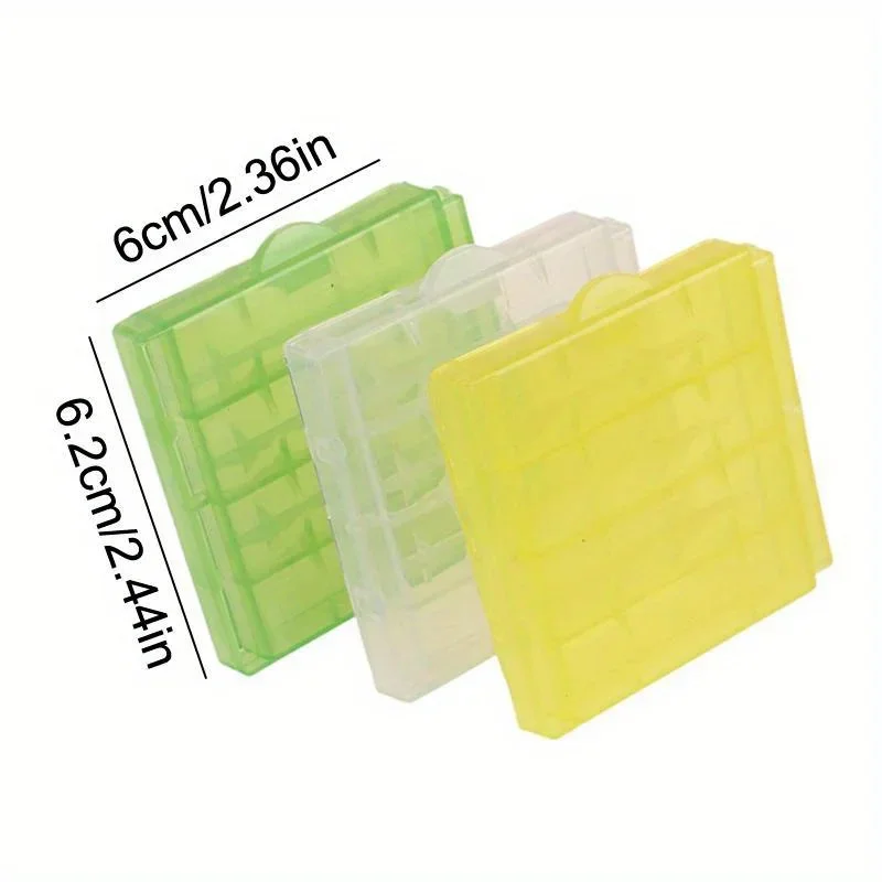 5pcs Transparent Plastic Battery Storage Box Suitable for AA/AAA Battery Energy-saving Container Bracket