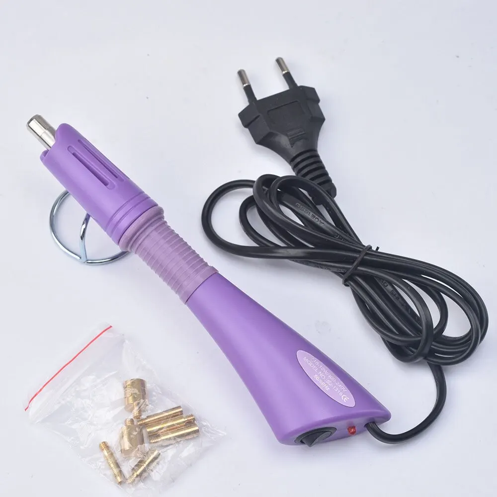 Hotfix Rhinestone Applicator EU /US Purple Hotfix Rhinestone Applicator Fast Heating Iron-on Wand Heat-fix Rhinestones Glass Diamond Tool