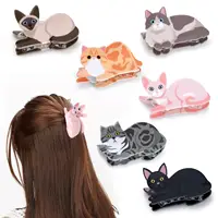 1/2/3/5pcs cat hairpin lady cute little hairpin short long hair hairpin for daughter lover girl school partner